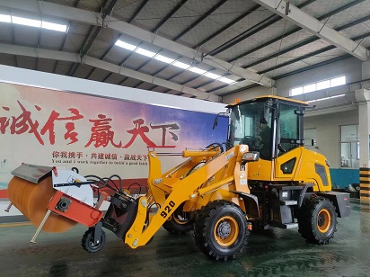 Customed wheel loader with snowplow